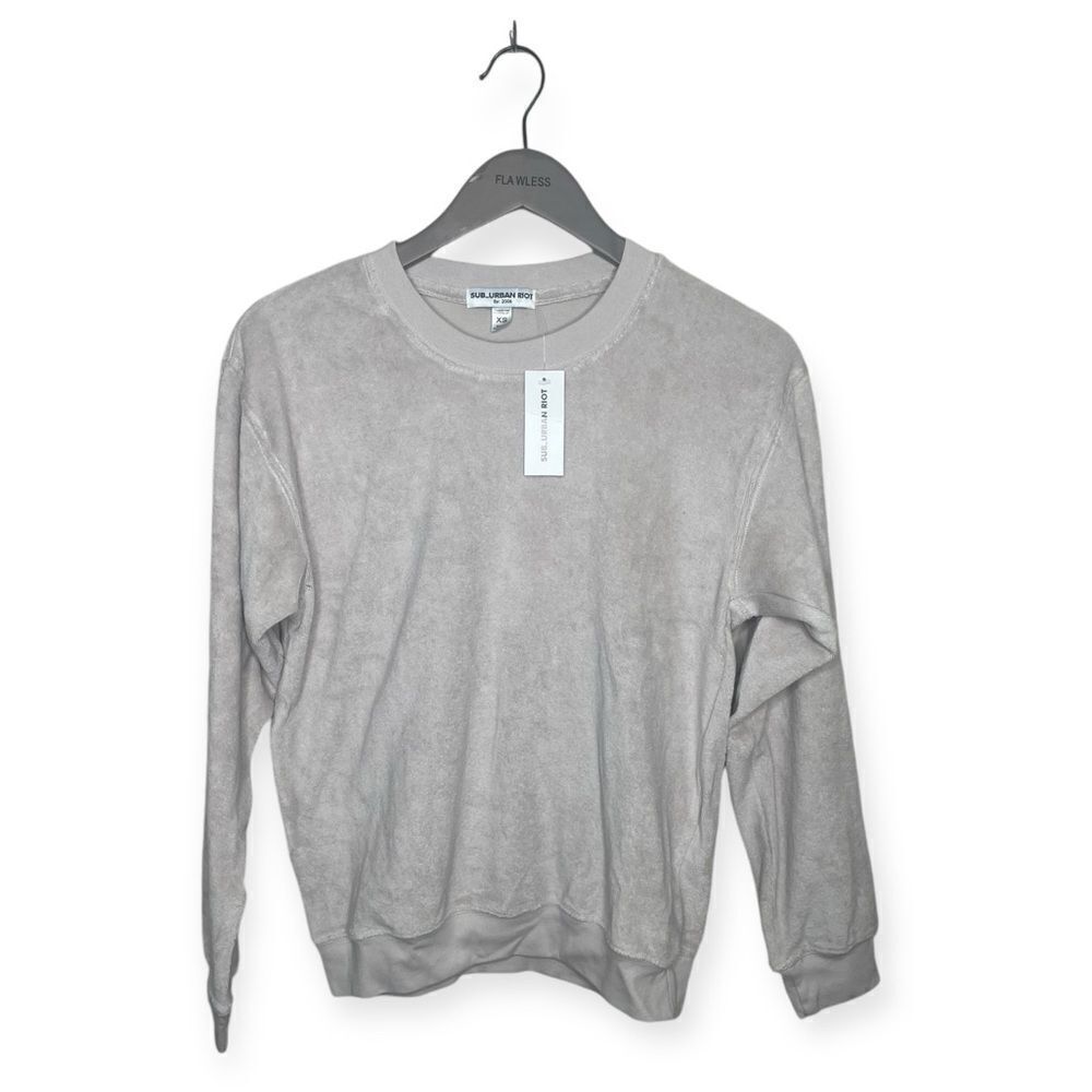 NWT Sub Urban Riot Cream Terry Cloth Willow Sweatshirt